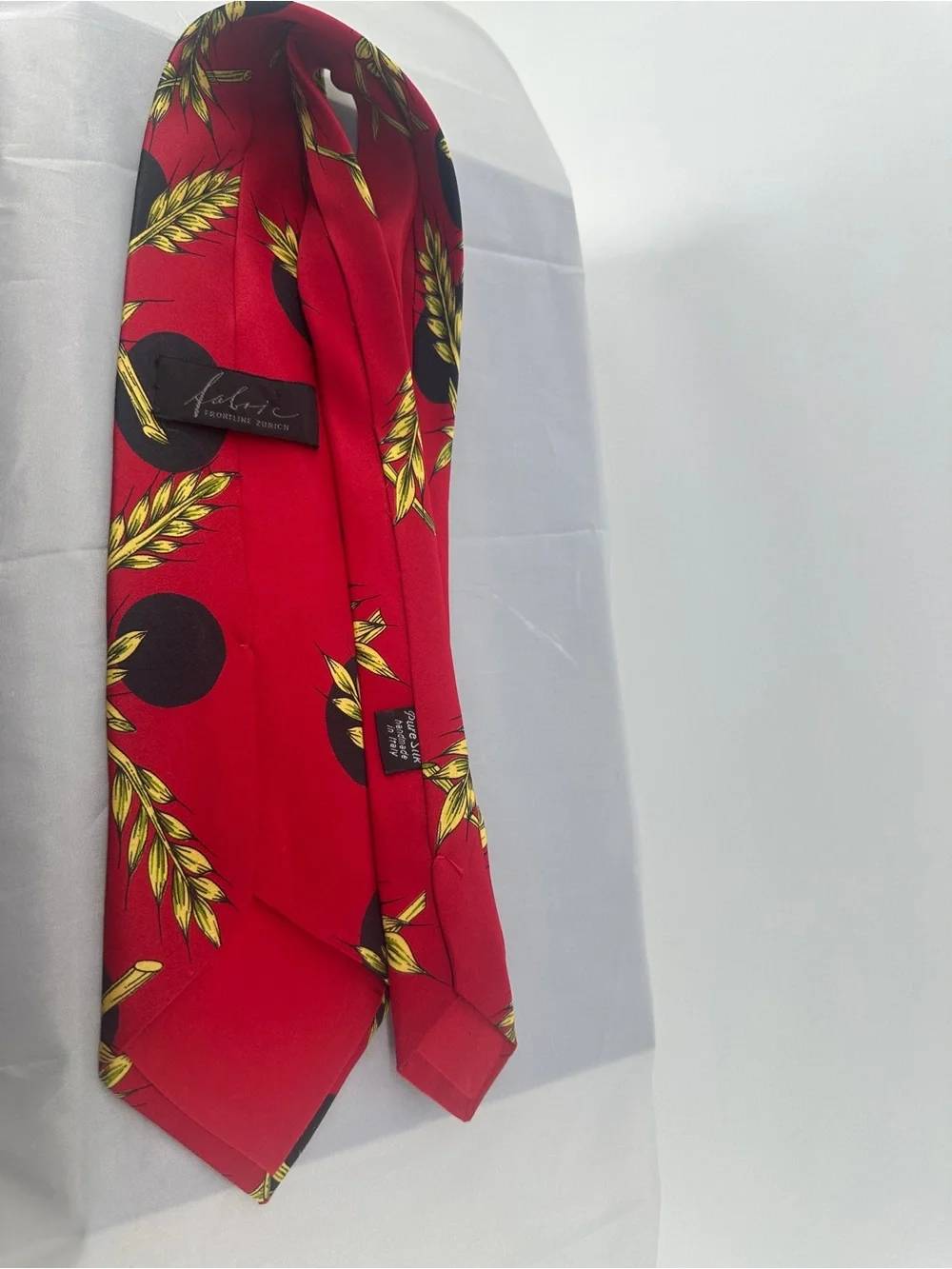 fabric frontline zurich red and black wheat pattern silk tie